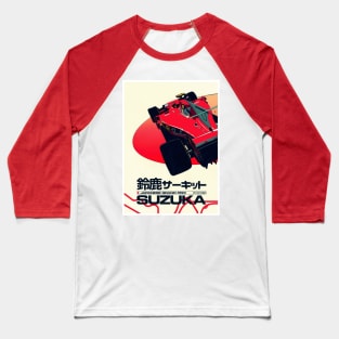 Japanese Grand Prix Suzuka Auto Racing Print Baseball T-Shirt